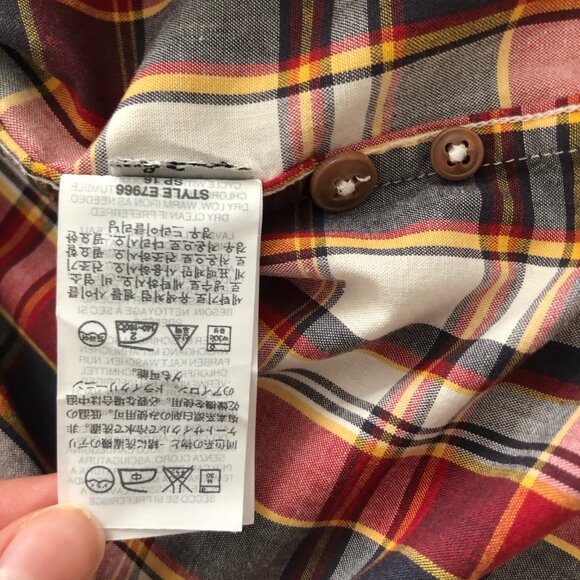 J. Crew Red, Blue, & Cream Plaid Shirt, Medium - Picture 4 of 8